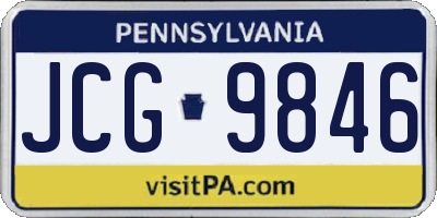PA license plate JCG9846