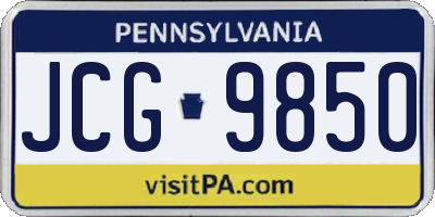 PA license plate JCG9850
