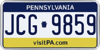 PA license plate JCG9859