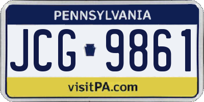 PA license plate JCG9861