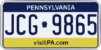 PA license plate JCG9865