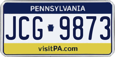 PA license plate JCG9873