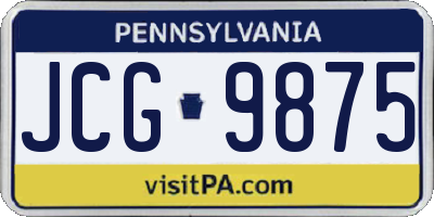 PA license plate JCG9875