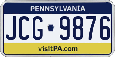 PA license plate JCG9876