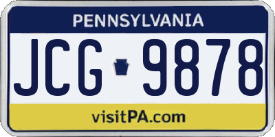 PA license plate JCG9878