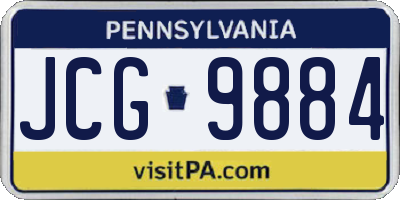 PA license plate JCG9884