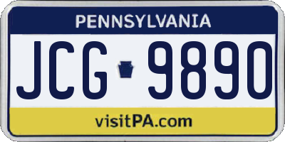 PA license plate JCG9890