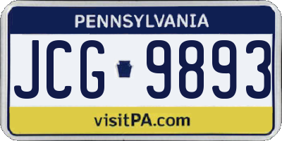 PA license plate JCG9893