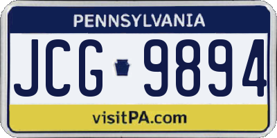 PA license plate JCG9894