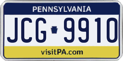 PA license plate JCG9910