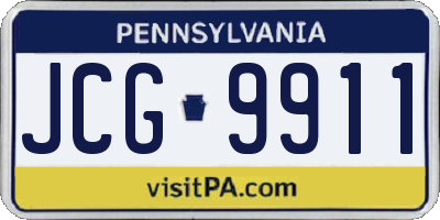 PA license plate JCG9911