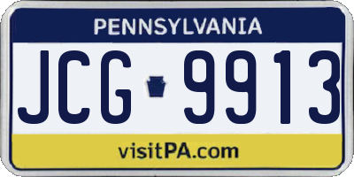PA license plate JCG9913