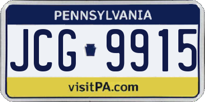 PA license plate JCG9915