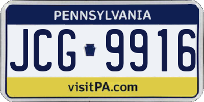 PA license plate JCG9916
