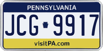 PA license plate JCG9917