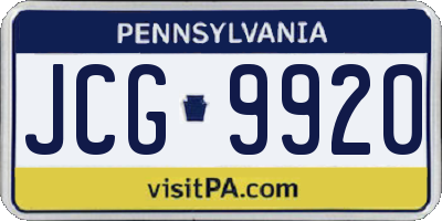 PA license plate JCG9920