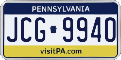 PA license plate JCG9940