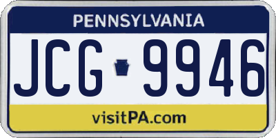 PA license plate JCG9946