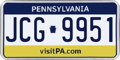 PA license plate JCG9951