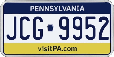 PA license plate JCG9952