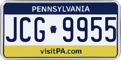 PA license plate JCG9955