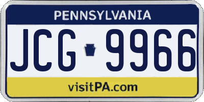 PA license plate JCG9966