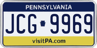 PA license plate JCG9969