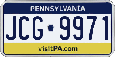 PA license plate JCG9971