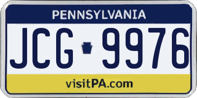 PA license plate JCG9976