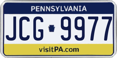 PA license plate JCG9977
