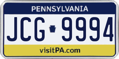PA license plate JCG9994