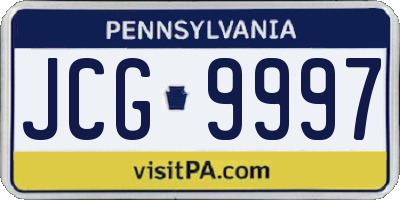 PA license plate JCG9997