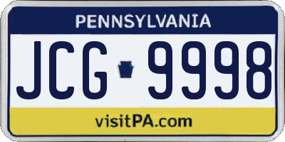PA license plate JCG9998