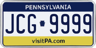 PA license plate JCG9999