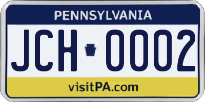 PA license plate JCH0002