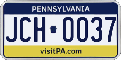 PA license plate JCH0037