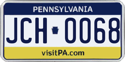 PA license plate JCH0068