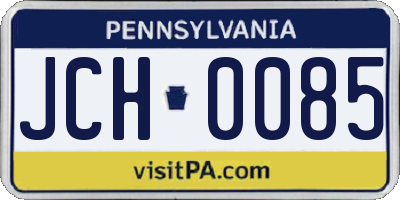 PA license plate JCH0085