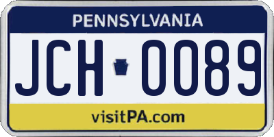 PA license plate JCH0089