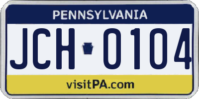 PA license plate JCH0104
