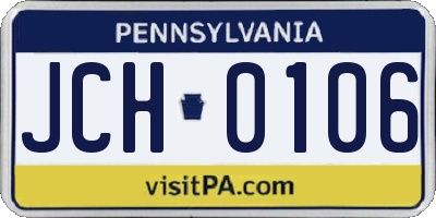 PA license plate JCH0106