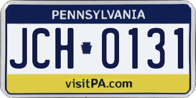 PA license plate JCH0131