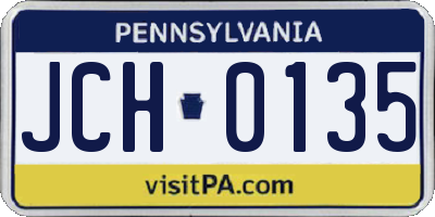 PA license plate JCH0135
