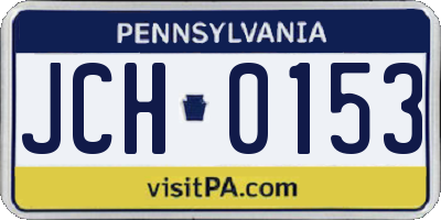 PA license plate JCH0153