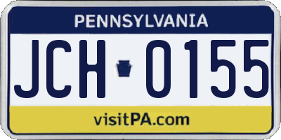 PA license plate JCH0155