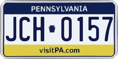 PA license plate JCH0157