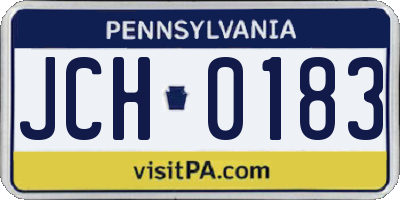 PA license plate JCH0183
