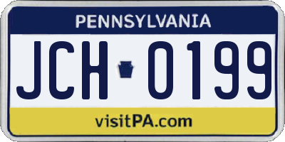 PA license plate JCH0199