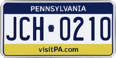 PA license plate JCH0210