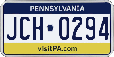 PA license plate JCH0294